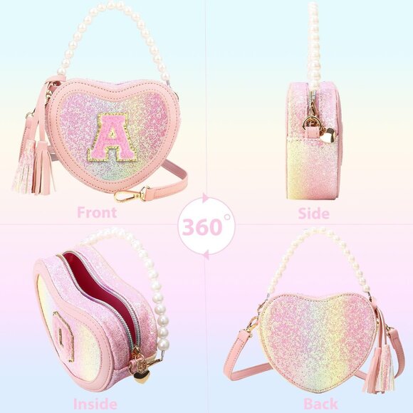 Charming Heart Princess Handbag for Girls - Adjustable Purses for All Occasions - Picture 5 of 6